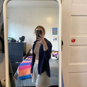 Navy blue button down